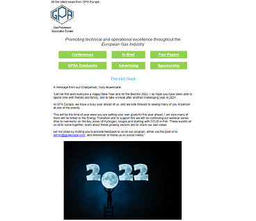 GPA Europe January 2022 Newsletter